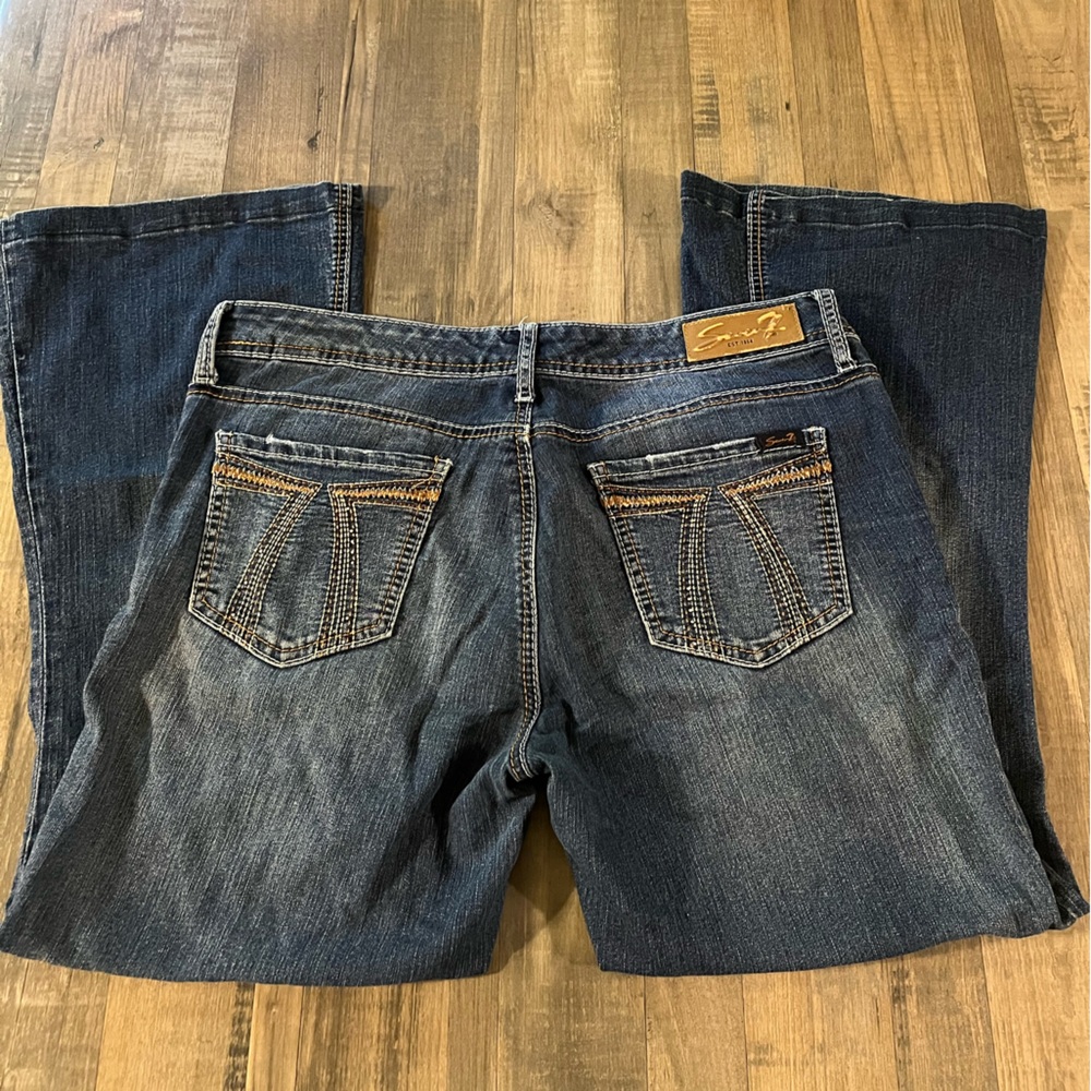 Seven 7 Women’s Dark Blue Flare Jeans